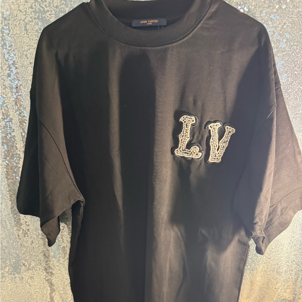 Louis Vuitton Embroidered LV Black Shirt